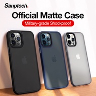 Sanptoch Luxury Shockproof Bumper Case For iPhone 11 / 12 / 13 / 14 / 15 Pro Max Transparent Matte Back Cover For iPhone 13Mini 15Plus Anti-knock Protective Casing