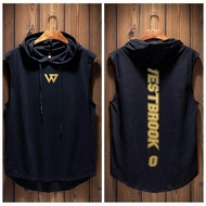 【CAMPOUT】ผู้ชายกีฬาเสื้อกั๊กฤดูร้อนเสื้อกั๊กคลุมด้วยผ้าหลวมบาสเกตบอลการฝึกอบรมสูทลำลองเสื้อยืดแขนกุด