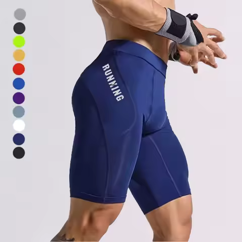 Men Bodybuilding Shorts Fitness Workout Inseam Gym Knickers Male Muscle Alive Elastic Compression Ti