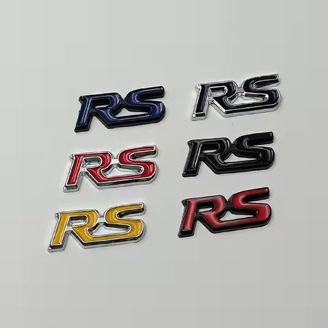 3d Metal RS Logo Badge Decal Car Steering Wheel Emblem For For Honda RS FIT Jazz Civic HRV Jade Fron