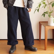 indigo 植物藍靛染 重磅出口劍道服面料 冬季休閒直筒褲