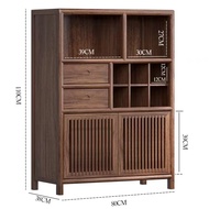 💠Solid Wood Tea Cabinet New Chinese Style Entrance Cabinet Locker Old Elm Dining Cabinet Zen Curio Cabinet Liquor Cabine