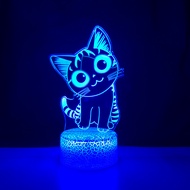 น่ารัก3D Cat Night Light LED โคมไฟแมวน่ารัก USB แว่นตาอะคริลิคตาราง Nightlight สำหรับของขวัญสำหรับเด็กห้องนอนโคมไฟตกแต่ง