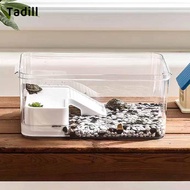 [dksqer] Turtle Tank Reptile Habitat Breeding Accessories Feeding Box Terrapin Interior Decor Climbi