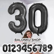 Balon Foil Angka Jumbo Hitam 100 cm / Balon Angka Jumbo 100cm