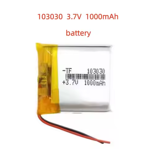 3.7V 1000mAh 103030 Lipo Battery, Rechargeable Lithium Polymer Cell for Bluetooth Speaker, Handheld 