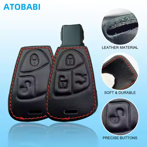 Leather Car Key Case For Mercedes Benz A B C E S Class W203 W204 C215 W210 W212 W251 R230 X164 Smart