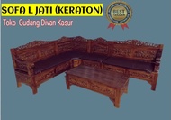 Kursi Sofa L Sudut Jati Type Keraton