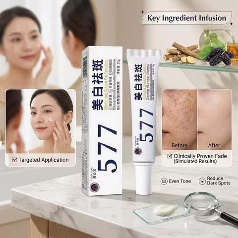 577 Brightening and Spot Removing Cream for Melanin Removal, Gentle Moisturizing and Fading Freckles