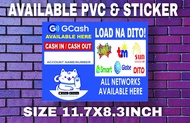 Signage Gcash Cash In Cash Out High Quality Non Faded Long Lasting Available Sticker / PVC