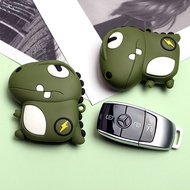 Cartoon dinosuar Car Key Cover Case Shell Protective Bag For Mercedes Benz A E G GLS Class W177 W205