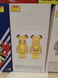 (黃埔聚寶坊B1b號舖門市現貨)BE@RBRICK1000% Pokémon Pikachu Gold Chrome Ver.