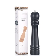 10inch Wooden Pepper Mill with Strong Adjustable Ceramic Grinder Manual PU Paint Pepper Grinder Hous