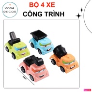 SET OF 4 CONSTRUCTION VEHICLES Cake Decoration - Cute Construction Site Vehicle Model