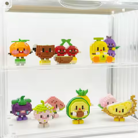 Mini Fruit Party Decorations Nano Diamond Building Blocks Toys Strawberry Grape Clay Peach Children 