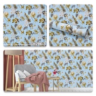 NEW Motif !!! Wallpaper Dinding Sticker Bunga Ruang Tamu Kamar Tidur Mewah Elegan Premium Kekinian M