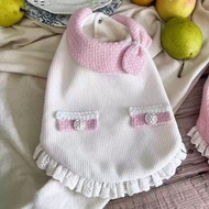 [PREMIUM] Cat dog dress, dog cat clothes, female dog cat dress - Pink white dress