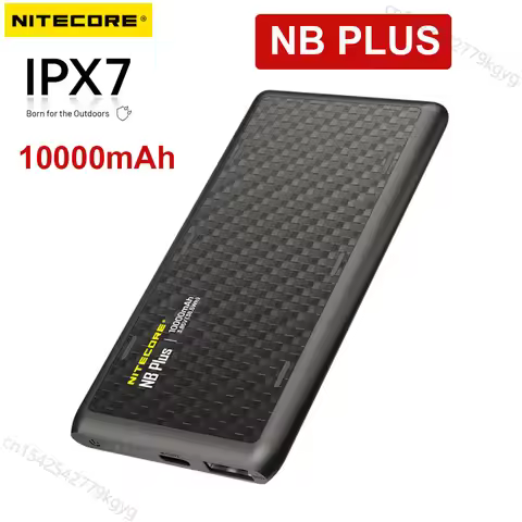 NITECORE NB Plus Power Bank 10000mAh Powerbank IPX7 Waterproof 22.5W USB-C Fast Charge QC3.0 Output 