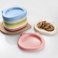 Japanese Style ins Style Cute Bear Plate Canned Freeze-Dried Pet Plate Plastic Plate Cat Puppy Snack