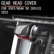 สติ๊กเกอร์ตกแต่งหุ้มหัวลูกบิดหัวเกียร์รถยนต์สำหรับ Toyota Noah Voxy 90 Series 2022 2023สีคาร์บอนไฟเบอร์