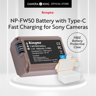 [KingMa] NP-FW50 Replacement Battery with USB Type-C Charging Port for Sony Cameras using FW50 Batte
