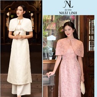 Women's ao dai, high-quality 2-panel fireworks brocade ao dai, size 40 - 76Kg