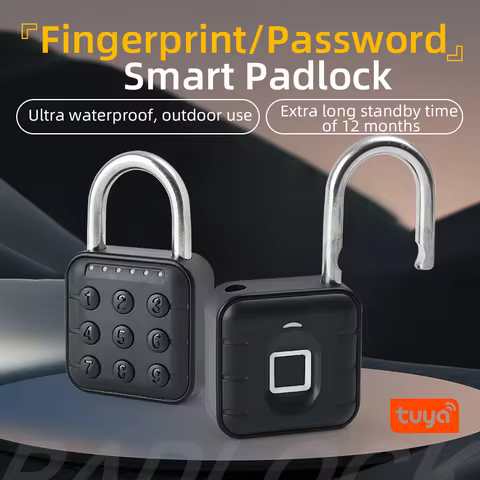 Tuya Smart Home Padlock Fingerprints IP67 Waterproof Electronic Code Lock Smart Life Security Protec