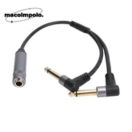 1/4in Stereo to Dual 6.35mm Mono, 30cm Length 6.35mm Connector 6.35mm Female to Dual Male, Flexible 