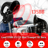 JAYA Klakson Mobil Truk Angin 12/24V terompet Angin Keong Scania Volvo Trompet Super Loud 135dB