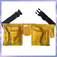 (JMTI) 1 Pcs Portable Toolkit Waist Pouch Belt Leather Tool Quick Release Buckle Carpenter Construct