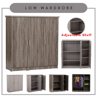 Alora Furniture - DUBLIN Low Wardrobe / 3 Door Wardrobe / Low Clothes Cabinet / Almari Baju Rendah / Cloth Cabinet / Bedroom Kabinet / Kabinet Baju / Almari Baju 3 Pintu / Almari Bilik / 衣橱 / 衣柜