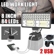 8inch Cordless LED Work Light Spotlight Dayi  Lithium Battery Outdoor Floodlight Portable Emergency 