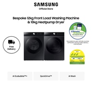 [Bespoke AI Laundry Bundle] Samsung WW12BB944DGBSP 12kg Washer + DV10BB9440GBSP 10kg Dryer (Free Sta