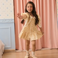 5-6 Y จัดส่ง 19 JAN lookbookpetite chou dress sunny day ชุดเดรสเด็กผู้หญิง มีแขน ปกตุ๊กตา สี sunny d