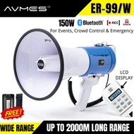 Megaphone Bluetooth Pembesar Suara Siren AVMES ER-99 AUX Recording High Power Handheld Loud Hailer