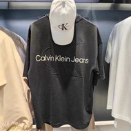 Calvin Klein Original 100% top Black Short sleeve men Round neck man Summer oversized ck Cotton Baju