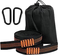 LAMA Hammock Mounting Set 3 m x 2.5 cm - Straps Max 500 kg with 2 Carabiner Hooks, Suspension and Ca
