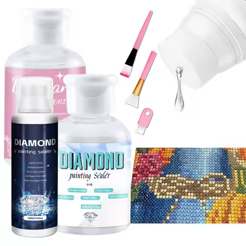 Diamond Painting Sealer with Brushes Diamond Art Sealant Diamond Painting Shiny Sealant Diamond Pain