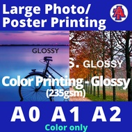 A1 Poster Photo Printing│A0 A1 A2 Printing (Glossy)│ Large Format Inkjet Color Printing│Glossy Paper