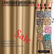 #1 Silky Langsir 85% Blackout Siap Jahit Langsir Kain Tebal Curtain (CANGKUK TYPE) Langsir Sliding D