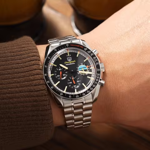 Watchdives WD1863 New Multifunctional Quartz Watch Black VK63 Sports Chronograph Watch Bubble Sapphi