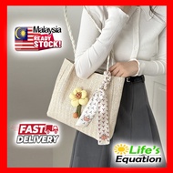 New woven bucket bag commuter tote bag women's large capacity vacation shoulder straw bag