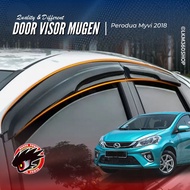 Perodua Myvi 2018 To 2025 Door Visor Mugen Style 8 cm Width 1.8 mm Thickness