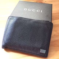 二手 5-6成新 正品 GUCCI 男短皮夾 真皮