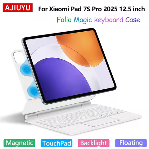 Backlight Magic Keyboard For Xiaomi Pad 7S Pro 12.5" 2025 Case For Mi Pad 7S Pro 12.5 Inch Multi-tou