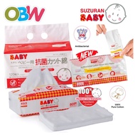 Suzuran Baby Antibacterial Cut Cotton 120 pcs | Suzuran Baby Cotton Sheet 80 pcs (Multipurpose Dry W