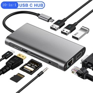12in1 Type C Docking Station USB C HUB Type-C ถึง Dual HDMI 4K VGA RJ45 Sd/tf Card Reader Usb3.0 Hub