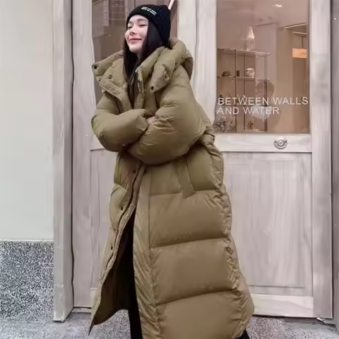 2024 New Warm Winter Puffer Jacket Hooded Long Women Parkas Thick Cotton Padded Windproof Overcoat C