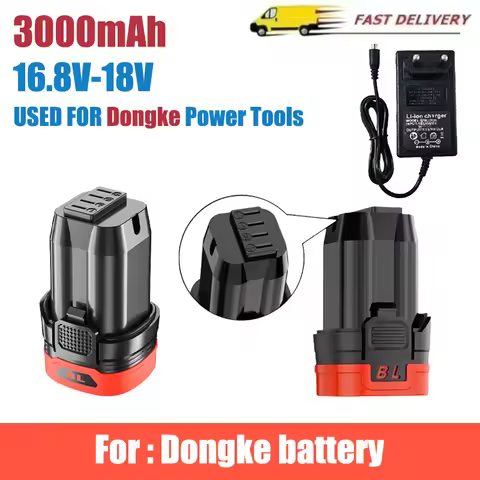 16.8V/18V 3.0Ah Battery for Dongke Brushless Hand Drills, Household Electric Screwdrivers, Tapping C