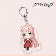 Mica keychain Japan Anime DARLING In The FRANXX 02 ZERO TWO Backpack Handbag Decoration Accessories